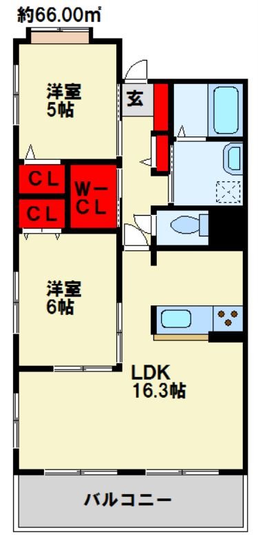 北九州市八幡西区穴生のマンションの間取り