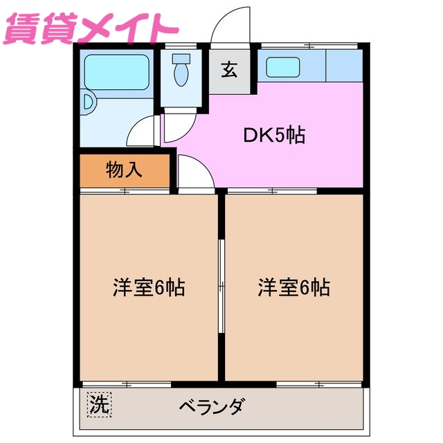 第二コーポ優珈里の間取り