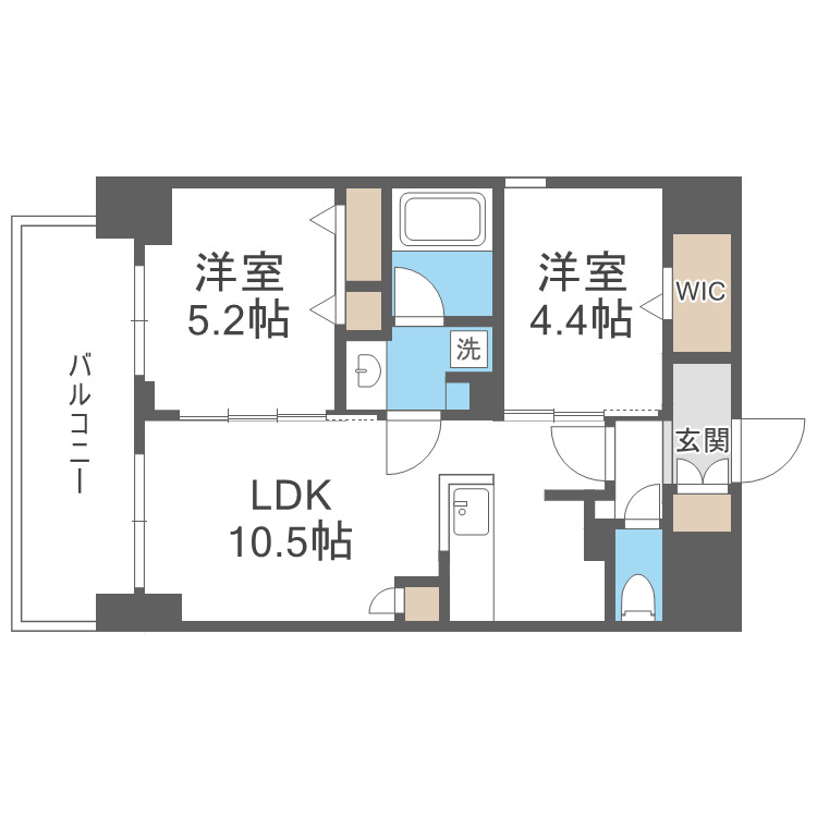 大阪市北区堂山町のマンションの間取り