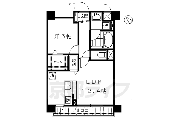 【京都市南区吉祥院嶋高町のマンションの間取り】