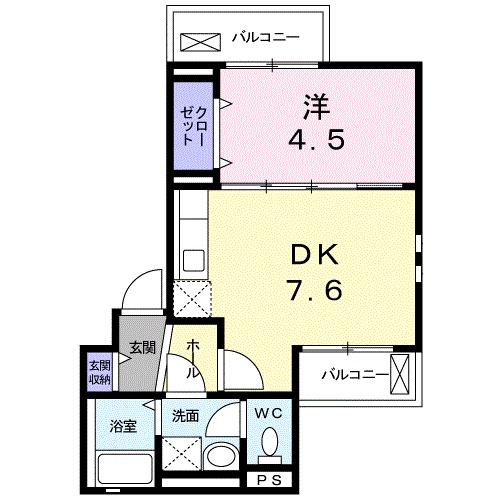 西宮市笠屋町のアパートの間取り