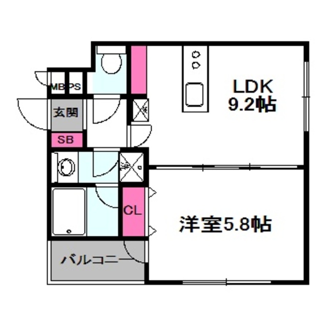 S Apt.城北公園通の間取り