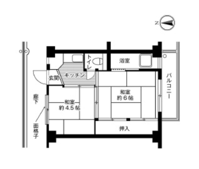 ビレッジハウス南野田4号棟の間取り