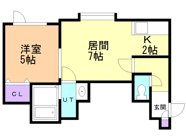 札幌市北区新琴似五条のアパートの間取り