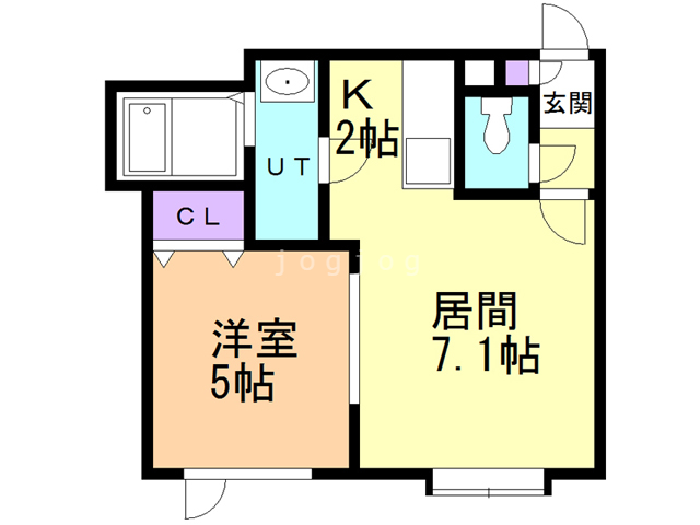 札幌市西区発寒十二条のアパートの間取り