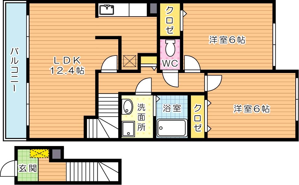 ファイン若松　B棟の間取り