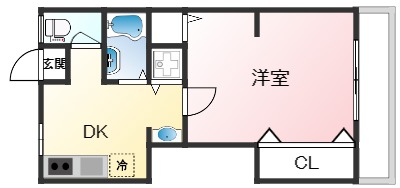 ラムール鈴蘭台南の間取り