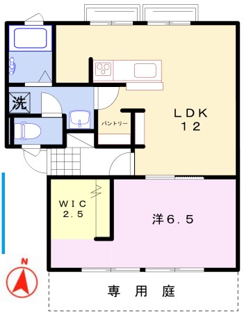 姫路市手柄のアパートの間取り