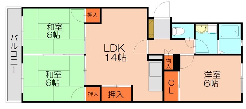 第2コーポ川頭の間取り