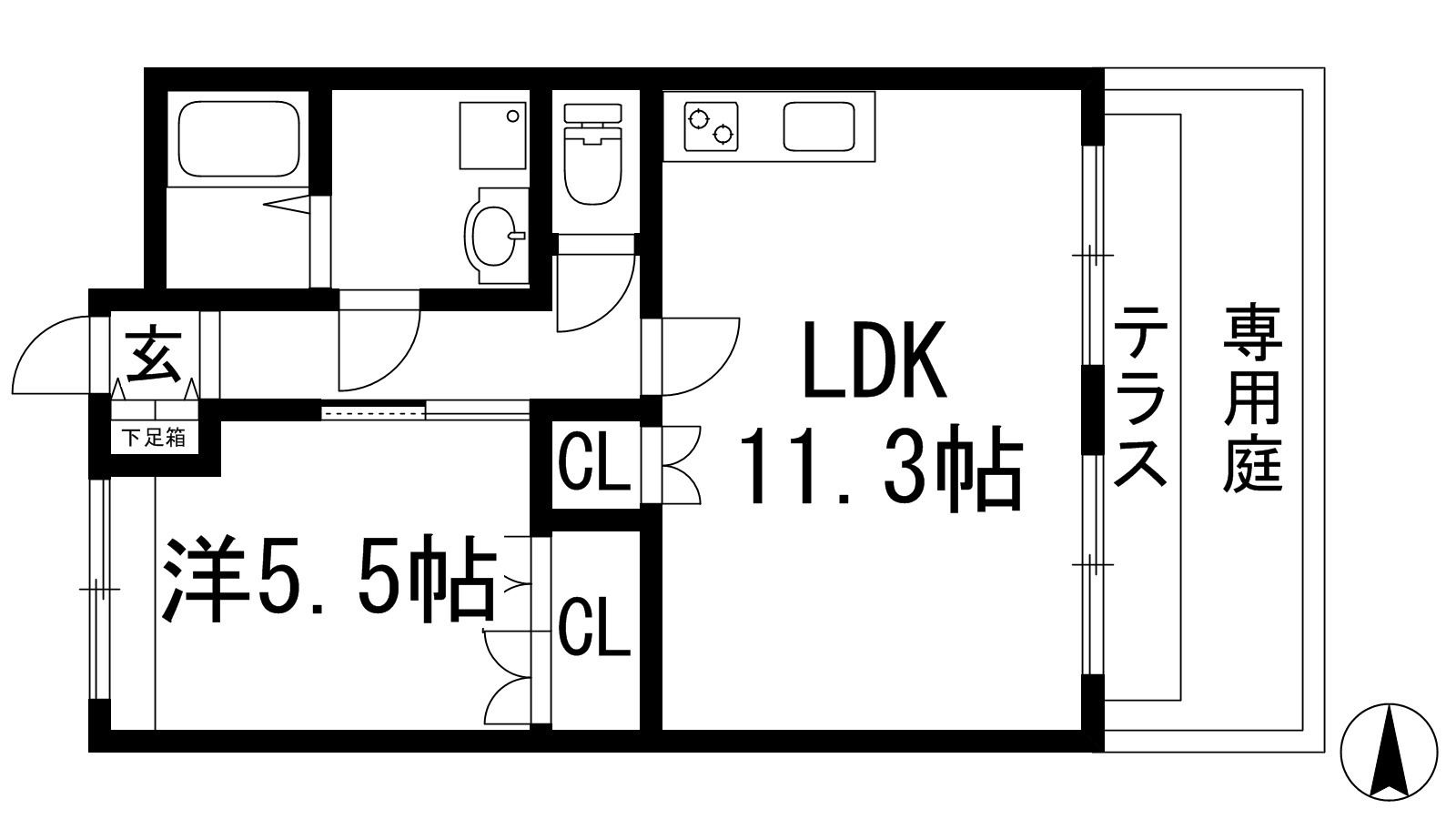 川西市見野のマンションの間取り