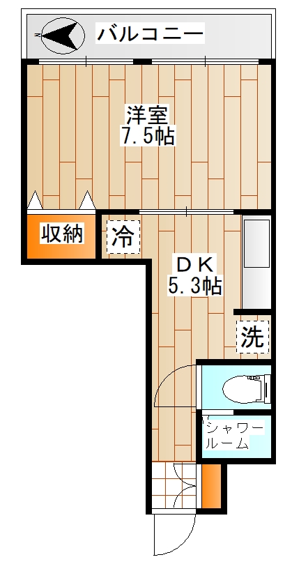 川崎市宮前区南野川のマンションの間取り
