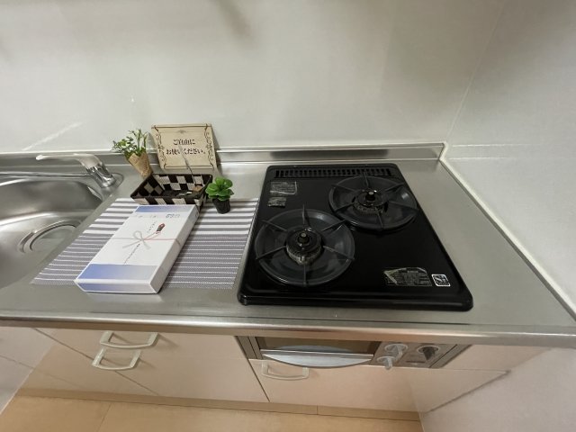 キッチン　2口ガスコンロ（グリル付き）です