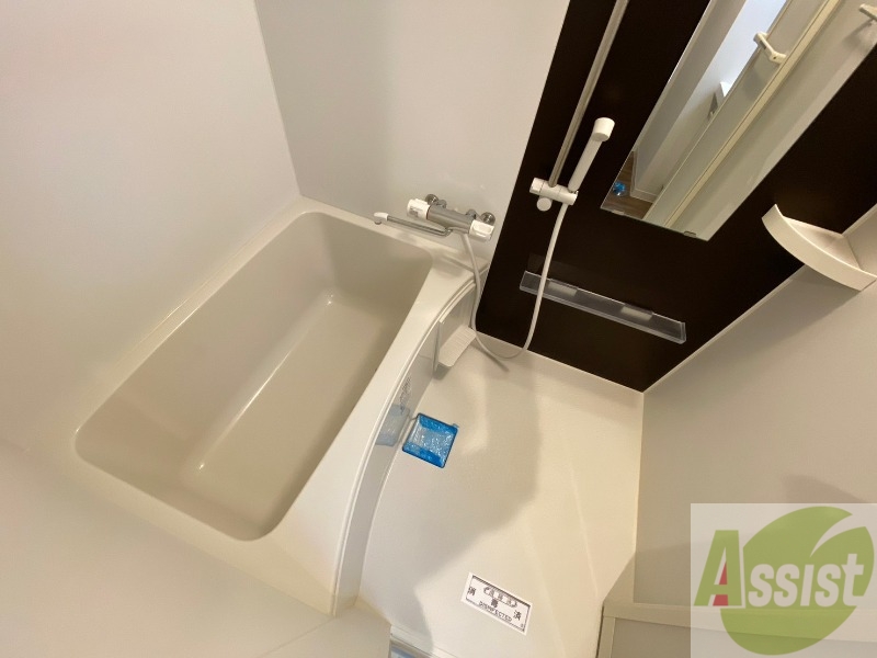 バス・シャワールーム　バスルームは狭すぎず、シャワーも浴びやすそうです。