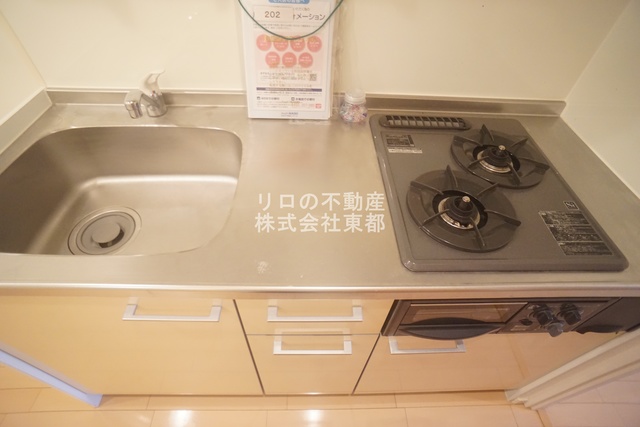 キッチン　便利な２口ガスコンロ設置済！