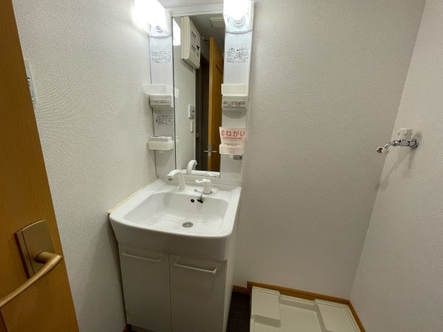 洗面設備　洗面所内に洗濯機置場あり!