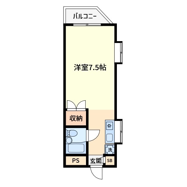 ＪＲ常磐線 亀有駅 徒歩11分 5階建 築38年の間取り写真
