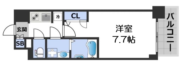 S-RESIDENCE難波大国町dominaの間取り写真
