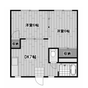 京急本線 鶴見市場駅 徒歩2分 2階建 築41年の間取り写真