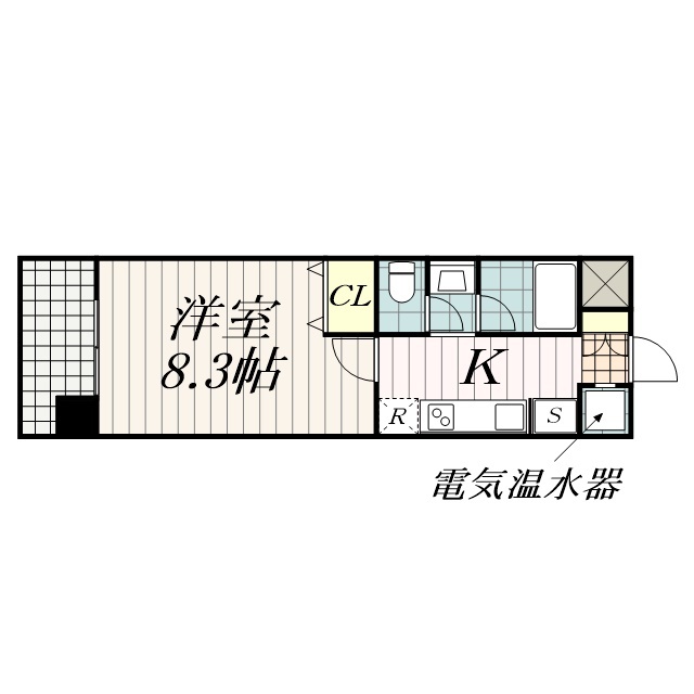 ＪＲ総武線 千葉駅 徒歩3分 8階建 築20年の間取り写真