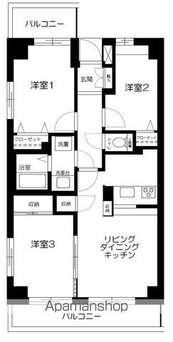 都営浅草線 押上駅 徒歩7分 7階建 築30年の間取り写真