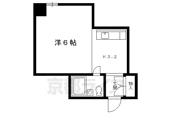 京都市北区衣笠東御所ノ内町のマンションの間取り