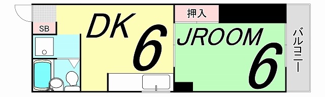 広島市中区千田町のマンションの間取り