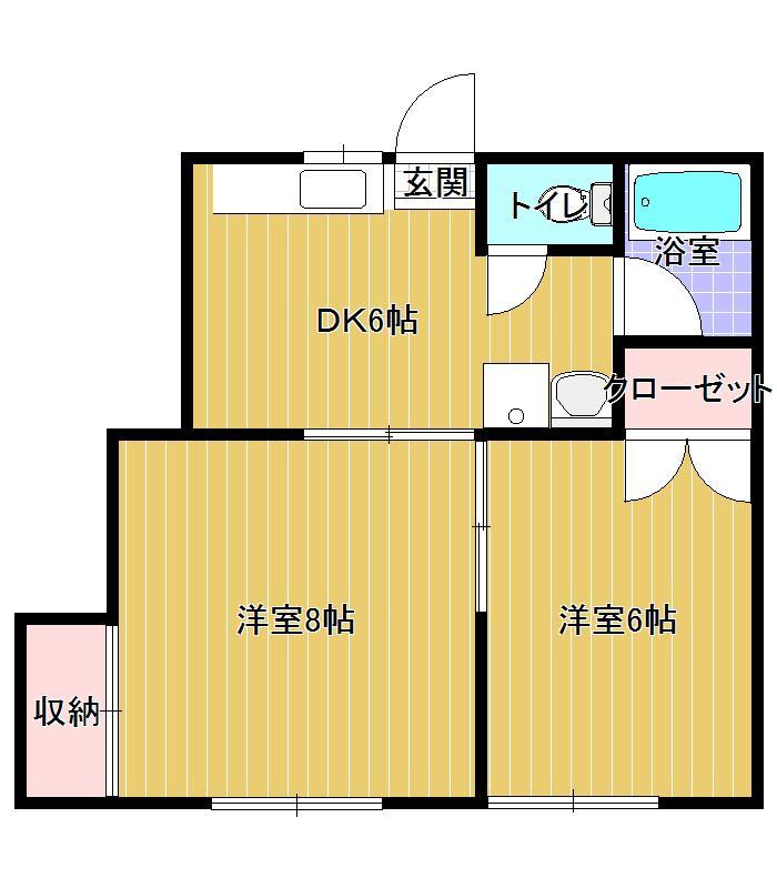 東置賜郡高畠町大字高畠のアパートの間取り