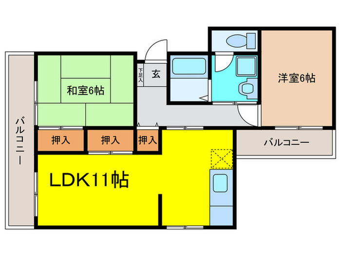 グランドハイツ大産の間取り写真