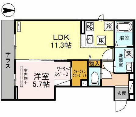 （仮）D-ROOM新倉1丁目の間取り