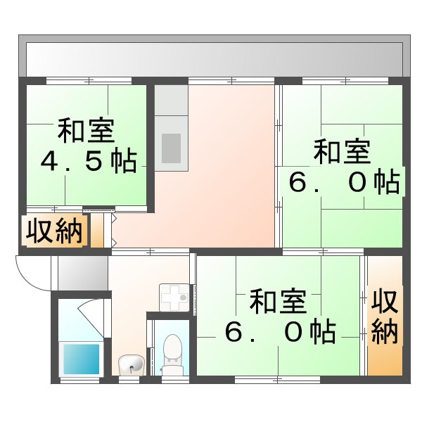 竹原市高崎町のマンションの間取り