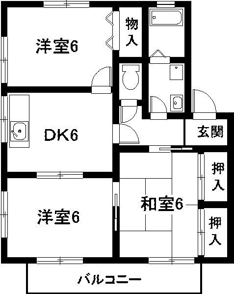 ハイカムール二本松　B棟の間取り