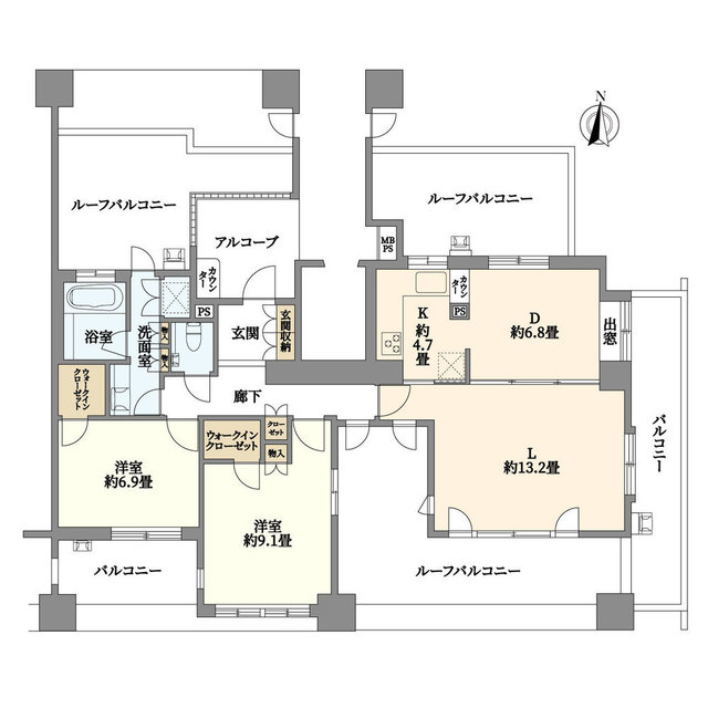 ライオンズスクエア用賀の間取り