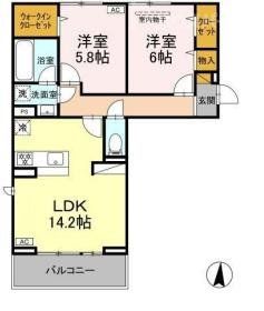 柏市若柴のアパートの間取り