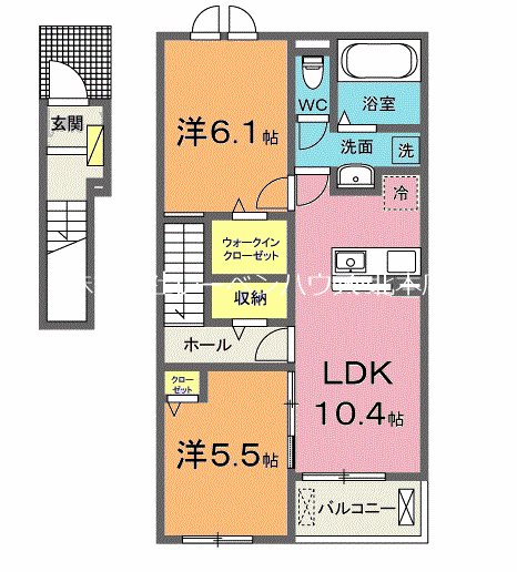 北本市中丸のアパートの間取り