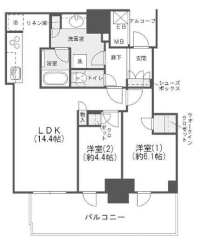 シエリアタワー大阪堀江の間取り