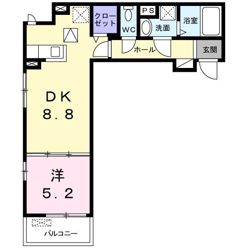 厚木市愛甲のアパートの間取り