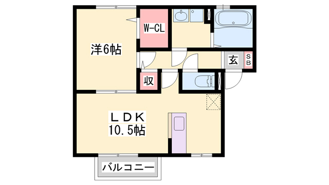 【加古郡播磨町宮北のアパートの間取り】