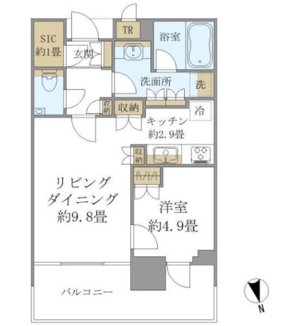 港区浜松町のマンションの間取り