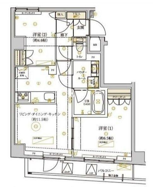 品川区荏原のマンションの間取り