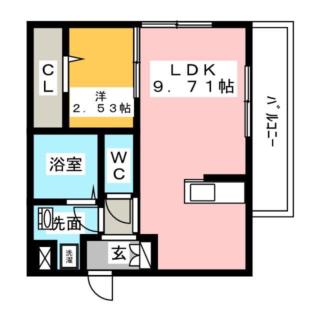 リビングタウン富木島　Ｂ棟の間取り