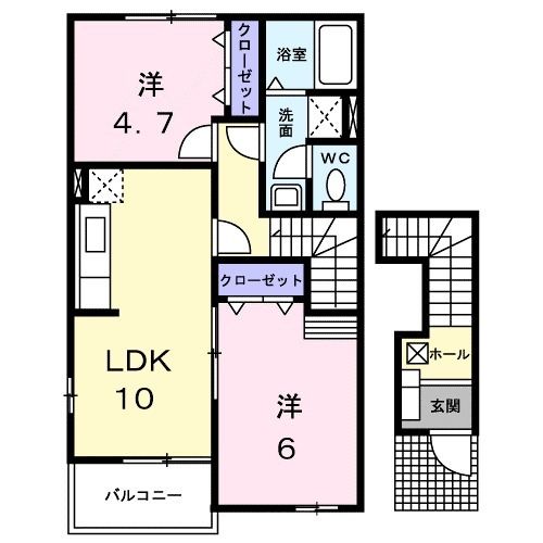 リバーコート　Ｄの間取り