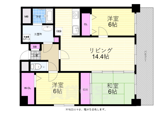 広島市中区西十日市町のマンションの間取り