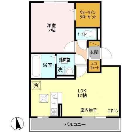 松戸市上矢切のアパートの間取り