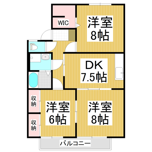 セジュール本堂　Ｂ棟の間取り