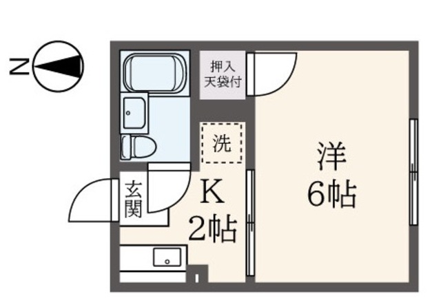 横浜市港北区小机町のアパートの間取り