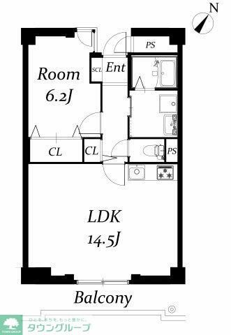 千葉市稲毛区稲毛東のマンションの間取り