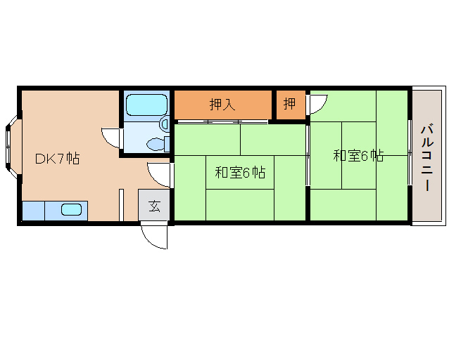 生駒市小瀬町のマンションの間取り