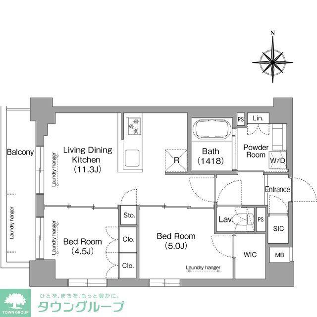 中野区弥生町のマンションの間取り