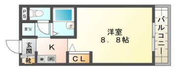 宇治市木幡のマンションの間取り