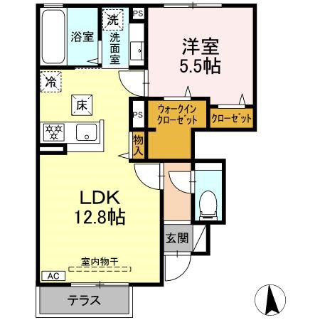 長野市大字大豆島のアパートの間取り